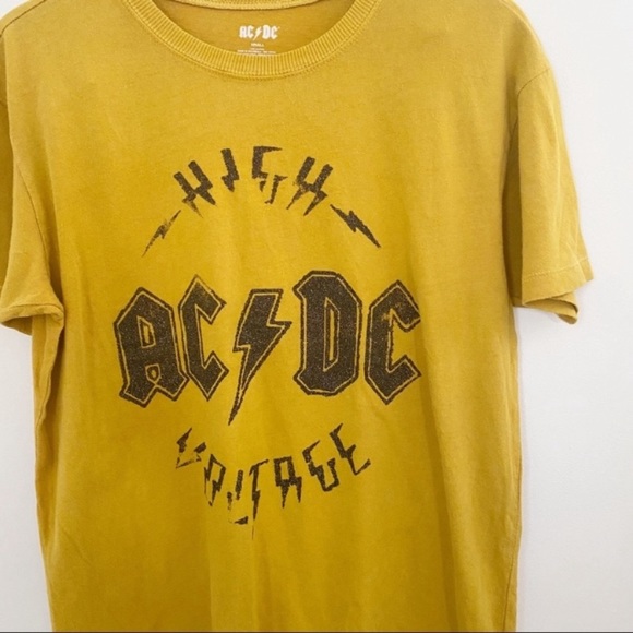 AC/DC Yellow Distressed glitter band Tee - Picture 5 of 12